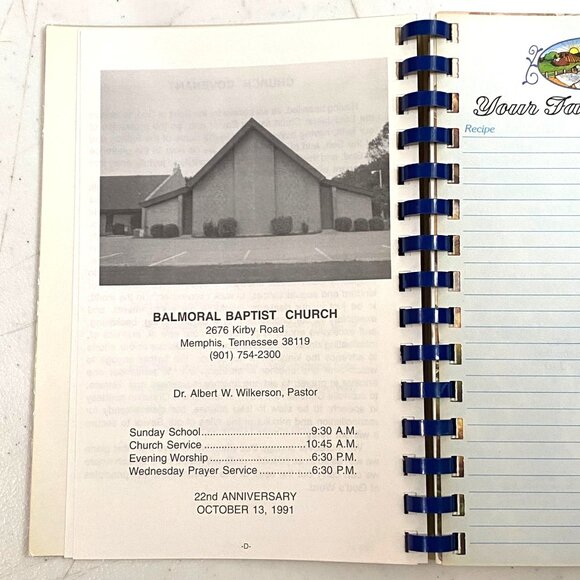 Family Favorites Balmoral Bakers Spiral Bound Cookbook Vintage 90s Memphis TN - Picture 3 of 7